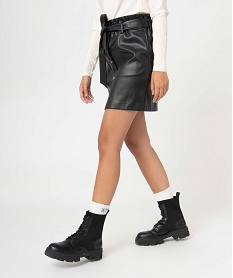 GEMO Jupe femme avec taille froncée et boutons fantaisie noir standard