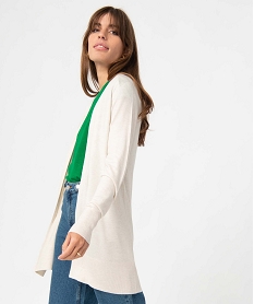 GEMO Gilet femme col rond toucher ultra doux Jaune