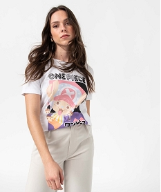 GEMO Tee-shirt femme avec motif XXL - One Piece Blanc