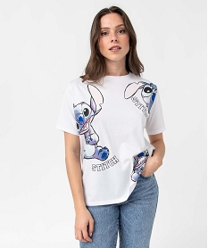 GEMO Tee-shirt femme avec motifs Stitch - Disney Blanc