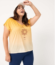 tee-shirt femme grande taille loose en maille fluide multicoloreI689701_2