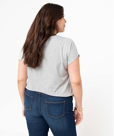tee-shirt femme grande taille a manches courtes avec motifs grisI692701_3
