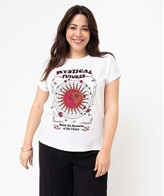 tee-shirt femme grande taille a manches courtes avec motifs blancI692801_1