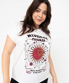 tee-shirt femme grande taille a manches courtes avec motifs blancI692801_2