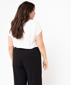 tee-shirt femme grande taille a manches courtes avec motifs blancI692801_3