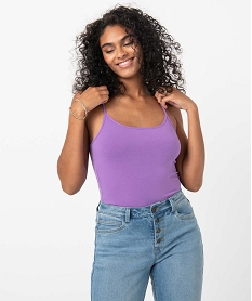 GEMO Débardeur uni à fines bretelles femme bleu standard