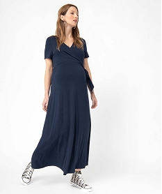 GEMO Robe de grossesse forme portefeuille Bleu