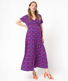 robe de grossesse imprimee forme portefeuille violetI702401_1