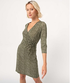 GEMO Robe femme imprimée avec haut cache-coeur imprime pois