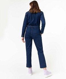 combinaison pantalon femme a manches longues en jean bleuI706801_3