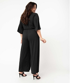combinaison pantalon femme grande taille en maille extensible noirI707001_3