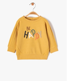 GEMO Sweat bébé garçon en maille texturée jaune standard