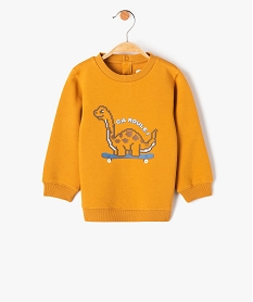 GEMO Sweat bébé garçon imprimé dinosaures Orange