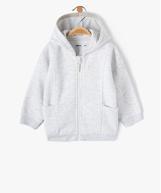 GEMO Sweat zippé molletonné à capuche bébé garçon Gris