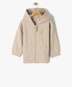 GEMO Sweat zippé molletonné à capuche bébé garçon beige vif