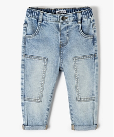 GEMO Jean bébé garçon délavé coupe carotte Bleu