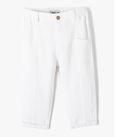 pantalon bebe garcon elegant en lin blancI710201_1