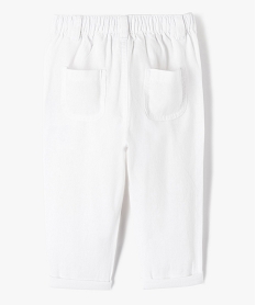 pantalon bebe garcon elegant en lin blancI710201_3