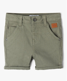 GEMO Short slim uni en toile extensible bébé garçon kaki standard