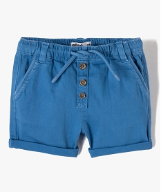 GEMO Short bébé garçon en denim coloré Bleu