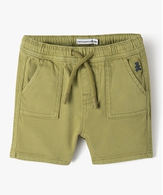 GEMO Bermuda bébé garçon en toile stretch et grandes poches - LuluCastagnette vert standard