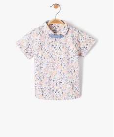 chemise bebe garcon a manches courtes a fleurs et nœud papillon multicoloreI712201_1