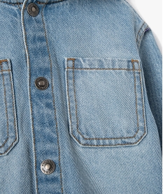 chemise en jean bebe garcon a capuche et fermeture pressionnee bleuI712701_2