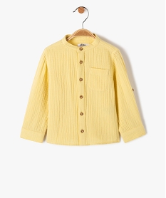 chemise a manches longues en double gaze de coton bebe garcon jaune chemisesI713001_1