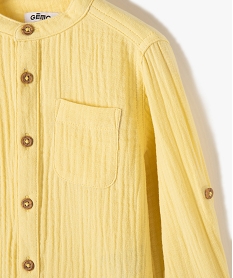 chemise a manches longues en double gaze de coton bebe garcon jaune chemisesI713001_2