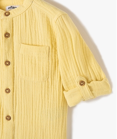 chemise a manches longues en double gaze de coton bebe garcon jaune chemisesI713001_3