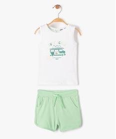 ensemble bebe fille 2 pieces   short debardeur imprimes vert shortsI713501_1