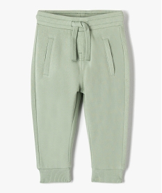 GEMO Pantalon de jogging avec ceinture bord-côte bébé garçon Vert