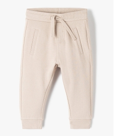 GEMO Pantalon de jogging avec ceinture bord-côte bébé garçon Beige