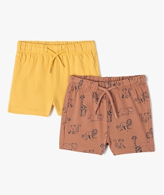 GEMO Short en jersey à taille élastiquée bébé garçon (lot de 2) Jaune