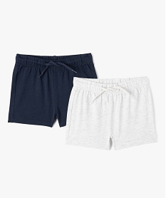 GEMO Short en jersey à taille élastiquée bébé garçon (lot de 2) Bleu