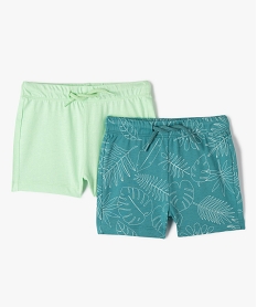 GEMO Short en jersey à taille élastiquée bébé garçon (lot de 2) Vert