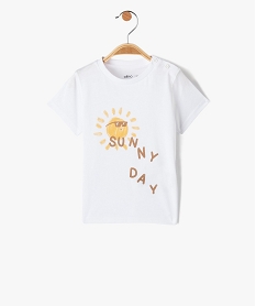 GEMO Tee-shirt bébé garçon à manches courtes et message humoristique blanc standard