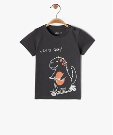 GEMO Tee-shirt bébé garçon à manches courtes et motif Gris