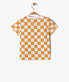 tee-shirt bebe garcon a manches courtes imprime carreaux orangeI720301_3