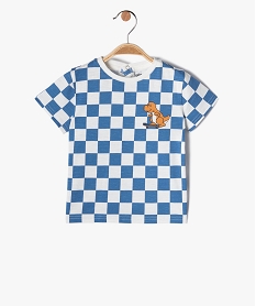 GEMO Tee-shirt bébé garçon à manches courtes imprimé carreaux bleu standard