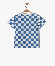 tee-shirt bebe garcon a manches courtes imprime carreaux bleuI720401_3