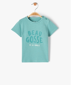 GEMO Tee-shirt bébé garçon à manches courtes et message humoristique Bleu