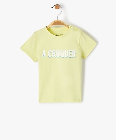 GEMO Tee-shirt bébé garçon à manches courtes et message humoristique Jaune