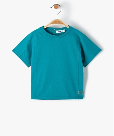 GEMO Tee-shirt bébé garçon à manches courtes avec jeu de surpiqûres bleu standard