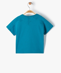 tee-shirt bebe garcon a manches courtes avec jeu de surpiqures bleuI721201_3