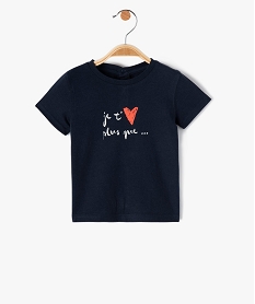 tee-shirt bebe a manches courtes avec inscription bleu tee-shirts manches courtesI721601_1