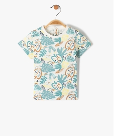 GEMO Tee-shirt bébé garçon à manches courtes imprimé feuillages jaune chine