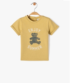 GEMO Tee-shirt bébé garçon imprimé avec manches courtes à revers - LuluCastagnette Jaune