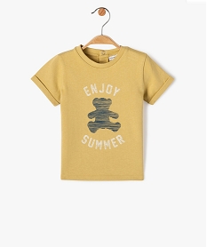 GEMO Tee-shirt bébé garçon imprimé avec manches courtes à revers - LuluCastagnette jaune standard