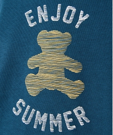 tee-shirt bebe garcon imprime avec manches courtes a revers - lulucastagnette bleuI723401_2